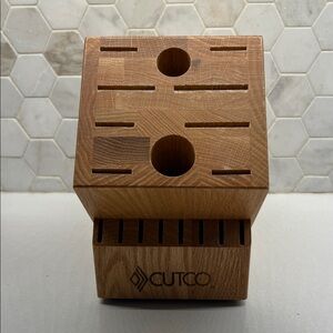 Cutco Wooden Knife Storage Block 18 Slot Made In USA